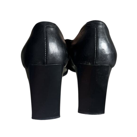 Nando Muzi Shoes Womens Black Leather Square Toe Block Heels 36 6 Italy - Picture 7 of 10